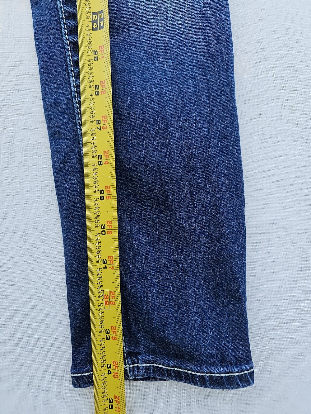 Vigoss Heritage Fit Capri Jeans Size 0 (25" Waist) Dark Wash Thick Stitching - Picture 8 of 15